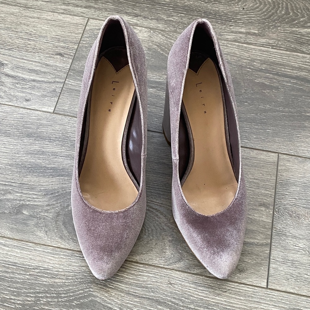 Leith - Light Mauve Velvet Pumps - Size 10